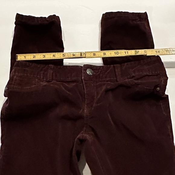 XHilaration maroon Burgundy velvet velour skinny jeans Pants size 9 - Picture 4 of 7